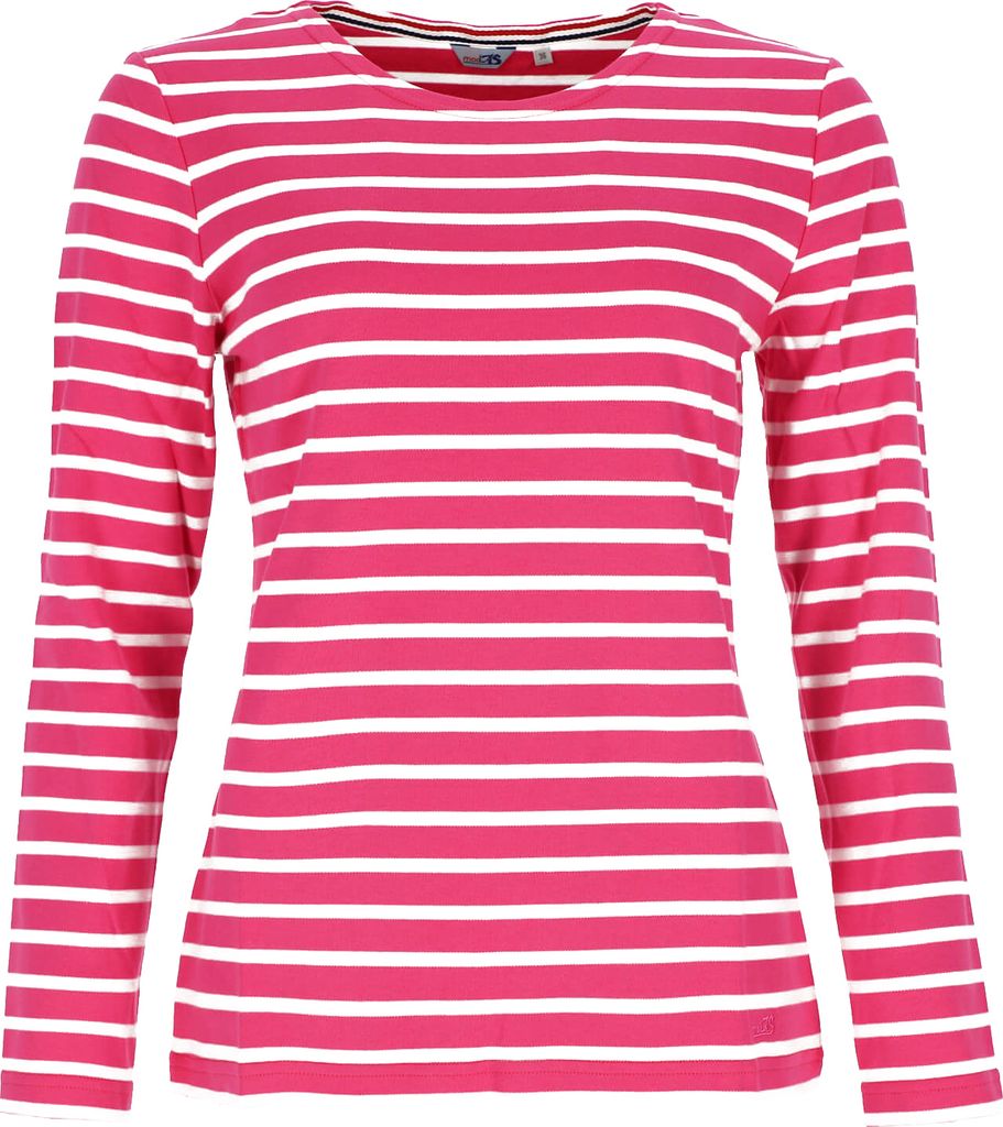 modAS Damen Shirt Streifenshirt 1/1-Arm – Ringelshirt Langarmshirt Damen Gestreift – Longsleeve Shirt mit Streifen aus Baumwolle