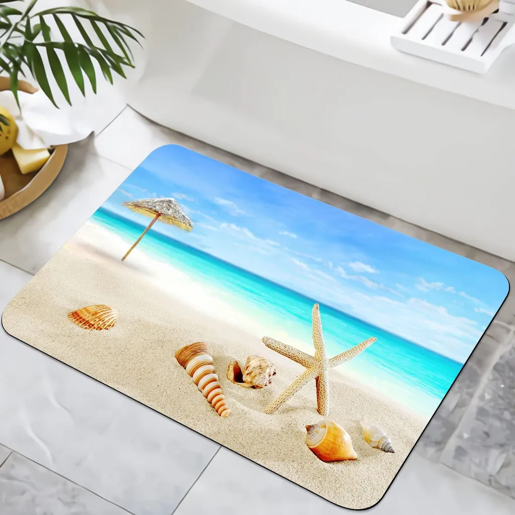 Tapis de douche absorbant lavable 42x60 cm - Sécurité antidérapante