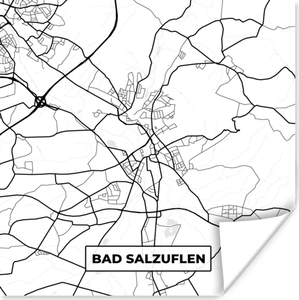 MuchoWow® Poster Karte - Bad Salzuflen - Stadtplan - Produktbild 
