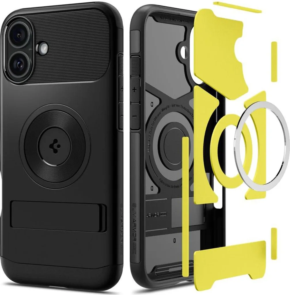 Protégez votre iPhone 16 avec la Coque Spigen Slim Armor Mag Antichoc Noir