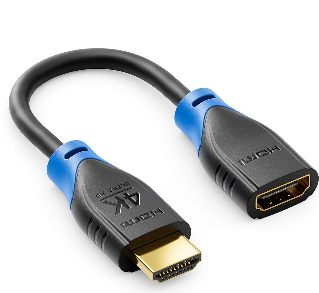 deleyCON 1 Stück HDMI Verlängerung für TV Stick - HDMI Adapter Kabel für Roku Chromecast Streaming - 4K 60Hz HDR10+ für TV Monitor Beamer Note...