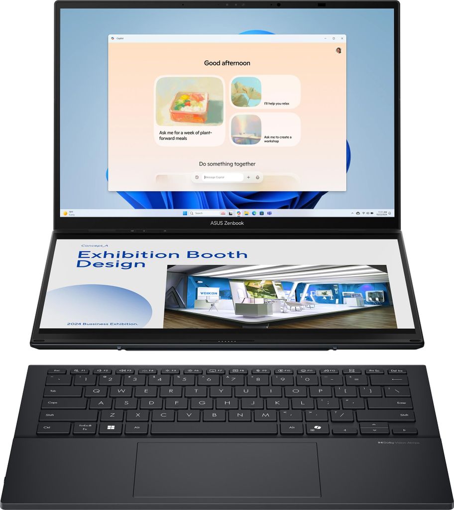 Asus Zenbook Duo UX8406CA-PZ009W | Basaltgrau | 14" | OLED | Touchscreen | 3K | 2880 x 1800 Pixel | Glänzend | Intel Core Ultra 9 | 285H | 32GB | ...