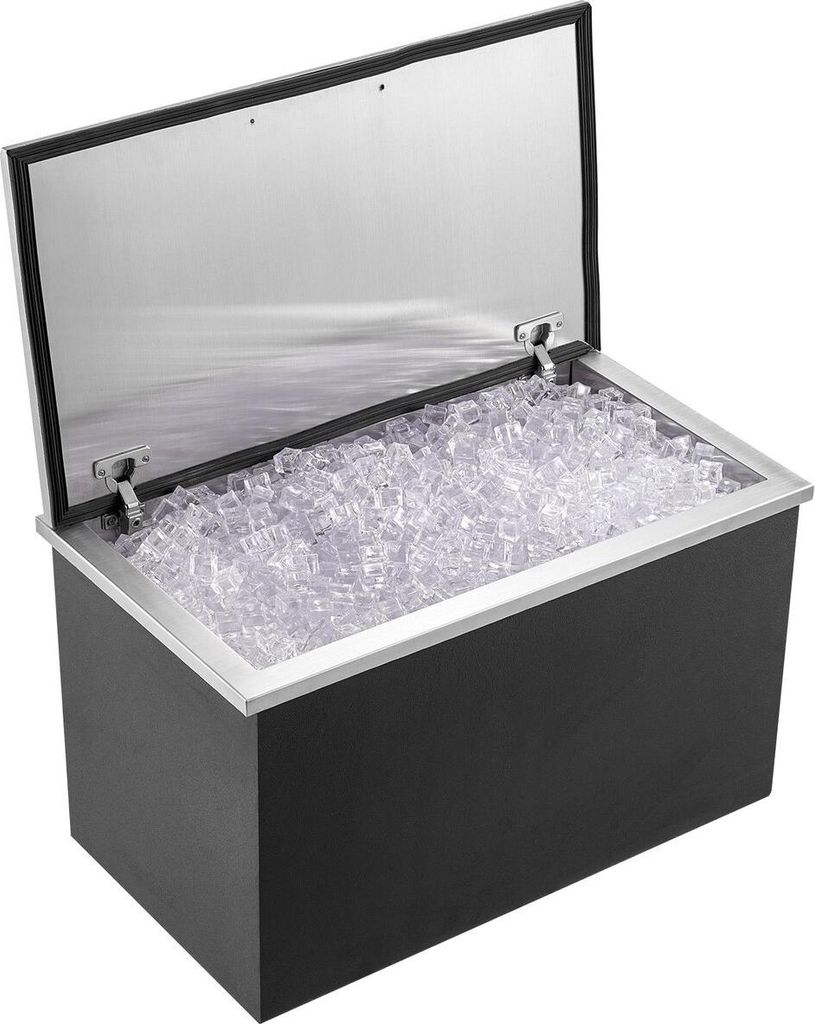 24"x20"x15" Einbau-Eisbox Eiskühler Eisbehälter Edelstahl mit Deckel