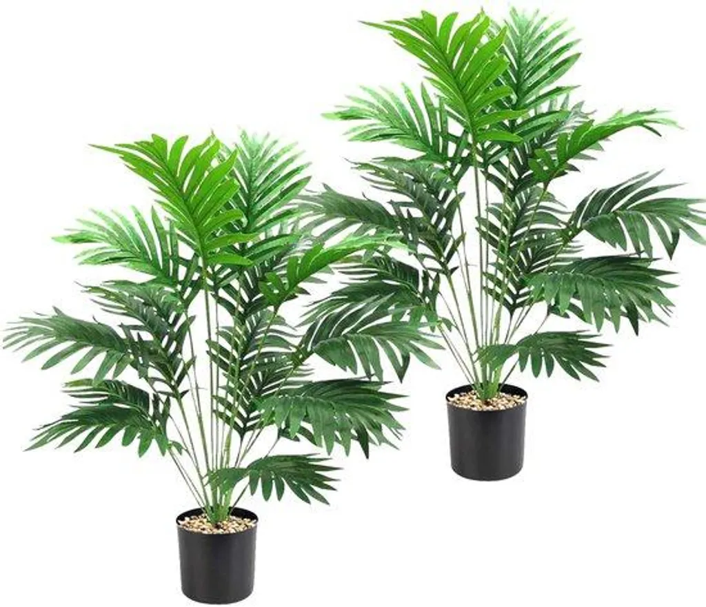 Palmiers artificiels lot de 2 pour salon et bureau grand format réaliste