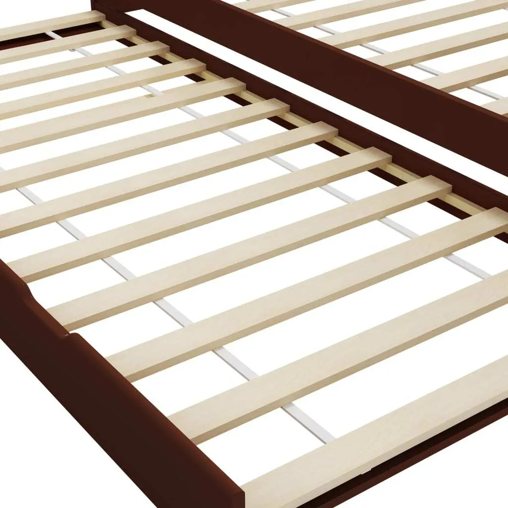 vidaXL Canapé-lit Cadre de lit en Pin Brun Foncé 90x200 cm Robuste