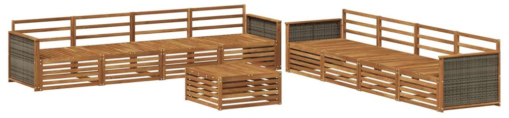 vidaXL Outdoor-Sofagarnitur 9 pcs Natur Massivholz Akazie