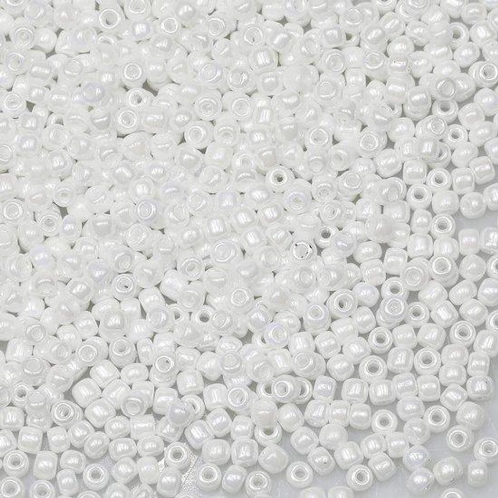 Glazen kralen 3mm Witte Parel 3600/100g 8/0