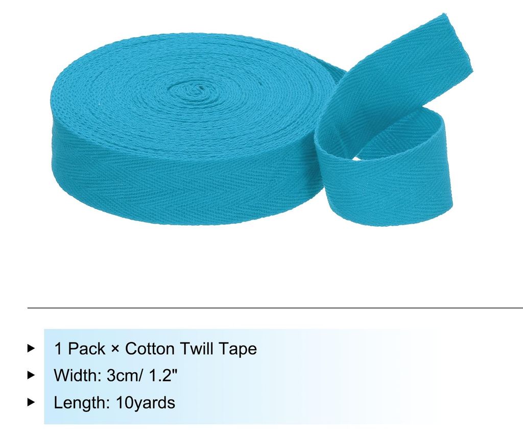Baumwollband Baumwolle Gurtband 30mm x 9m, Schr?gband Baumwoll Nahtband K?perband Saumband Einfassband Stoffband Webband zum N?hen fš¹r DIY Baste...