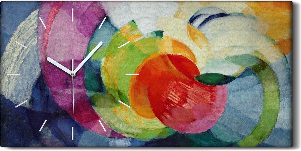 Wanduhr Bürouhr Leinwand Bild Quarz 60x30 Frantisek Kupka Scheiben aus Newton - weiße Hände