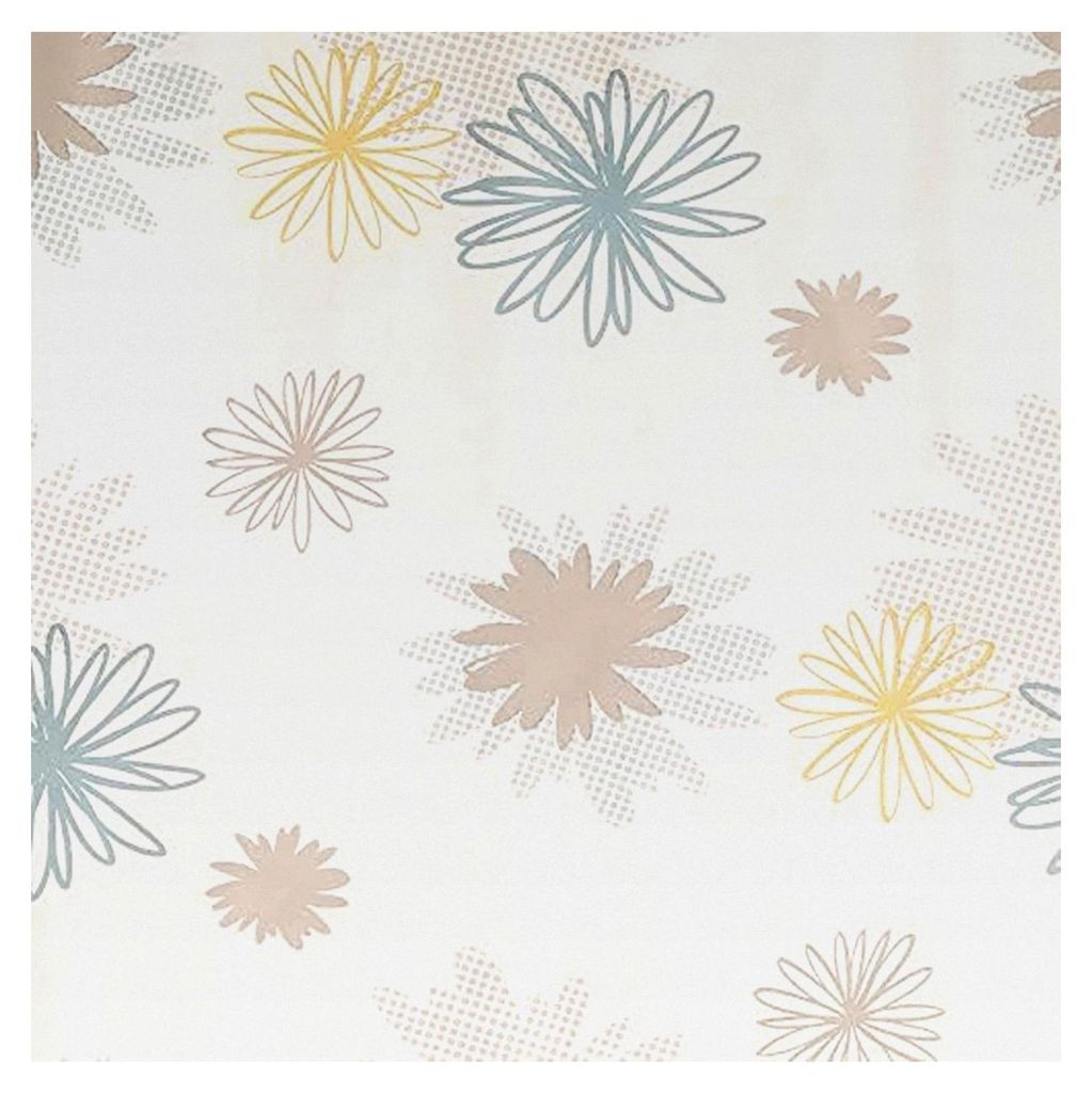 Wachstuchtischdecke Pollen Taupe Blumen beige blau gelb abwaschbar Meterware Breite: 140 cm Länge: 160 cm