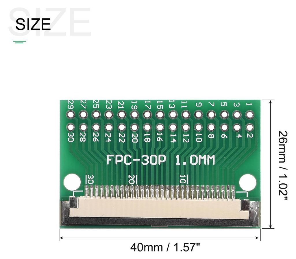 1 Stš¹ck FPC FFC Konverter Steckerplatine 30P 1.0mm auf Buchsenseite 0.5mm Rš¹ckseit auf DIP 2.54 mm fš¹r LCD 3D Drucker DVD TV Laptop Audio