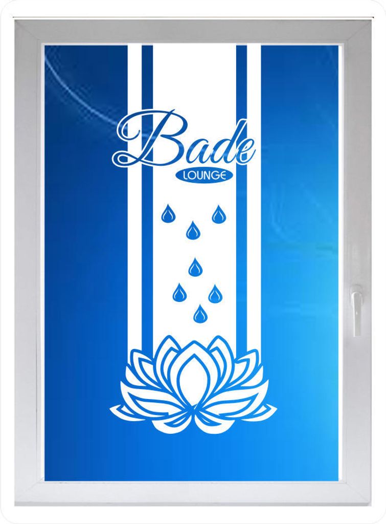 INDIGOS UG - Badelounge - Farbe: weiss - 60x28 cm - Sichtschutzfolie - Fensterfolie - Glasdekorfolie - für die Küche, Bad ans Fenster