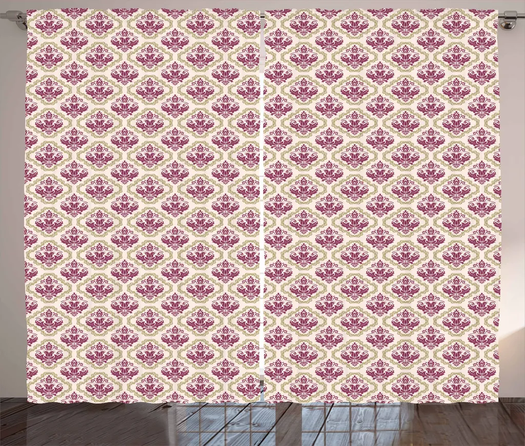 Tenda Romantica Art Déco ABAKUHAUS - Colori Caldi Sabbia Champagne