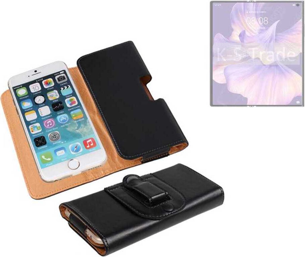 K-S-Trade Schützhülle Handyhülle kompatibel mit Huawei Mate Xs 2 Holster Gürtel Tasche Schutzhülle Handy-Tasche Smartphone Case Seitentasche