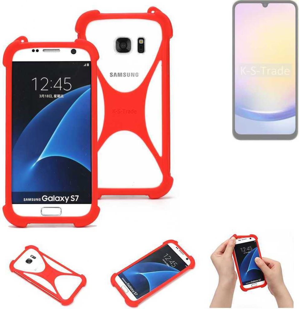 K-S-Trade Handy-Hülle kompatibel mit Samsung Galaxy A25 5G Schutz-Hülle Bumper Silikon Schutz Hülle Cover Case Silikoncase Silikonbumper TPU