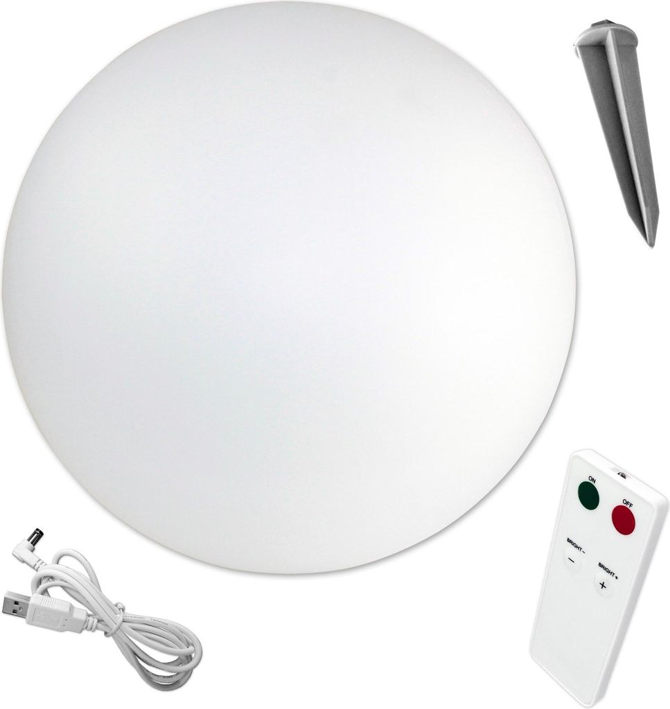 LED Kugelleuchte Solarkugel 30 cm Gartenlampe warmweiss Produktbild 4