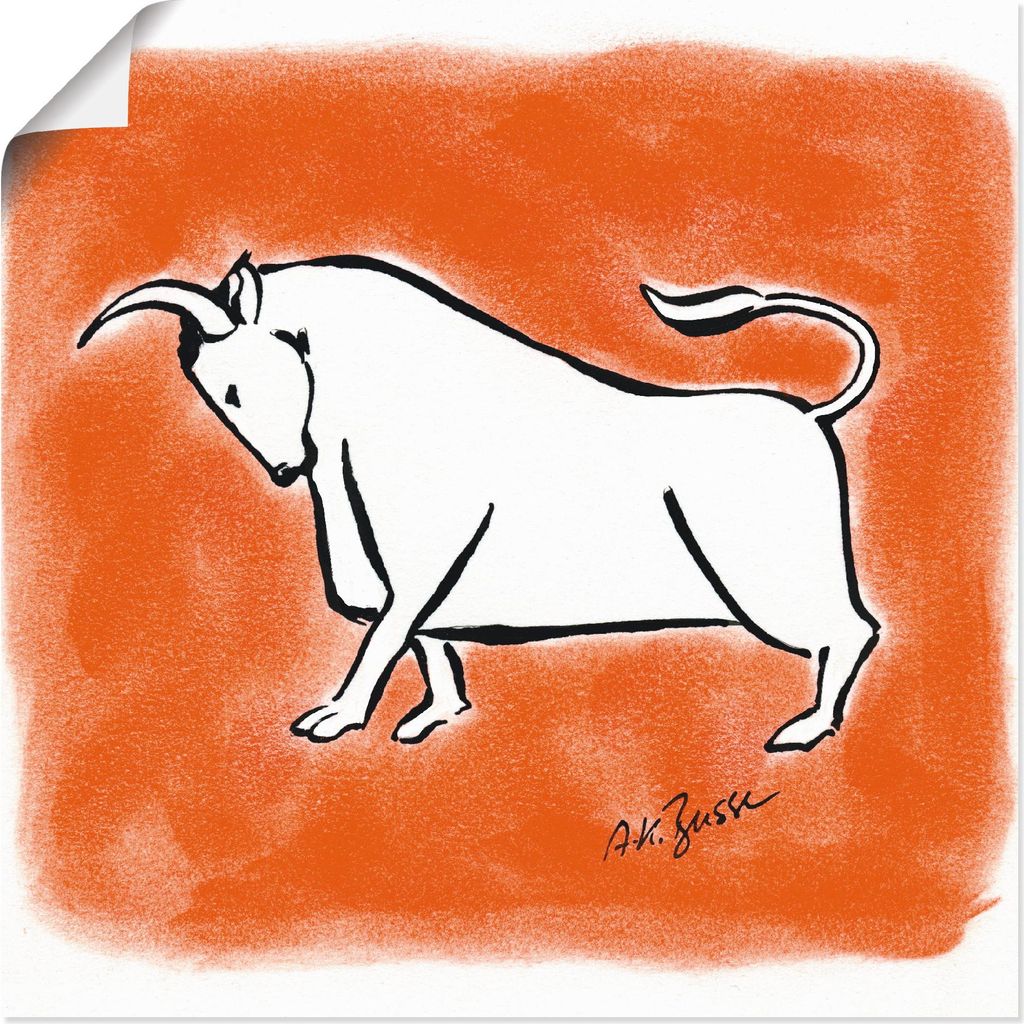 ARTland Poster Serie Sternzeichen Stier Größe: 40x40 cm