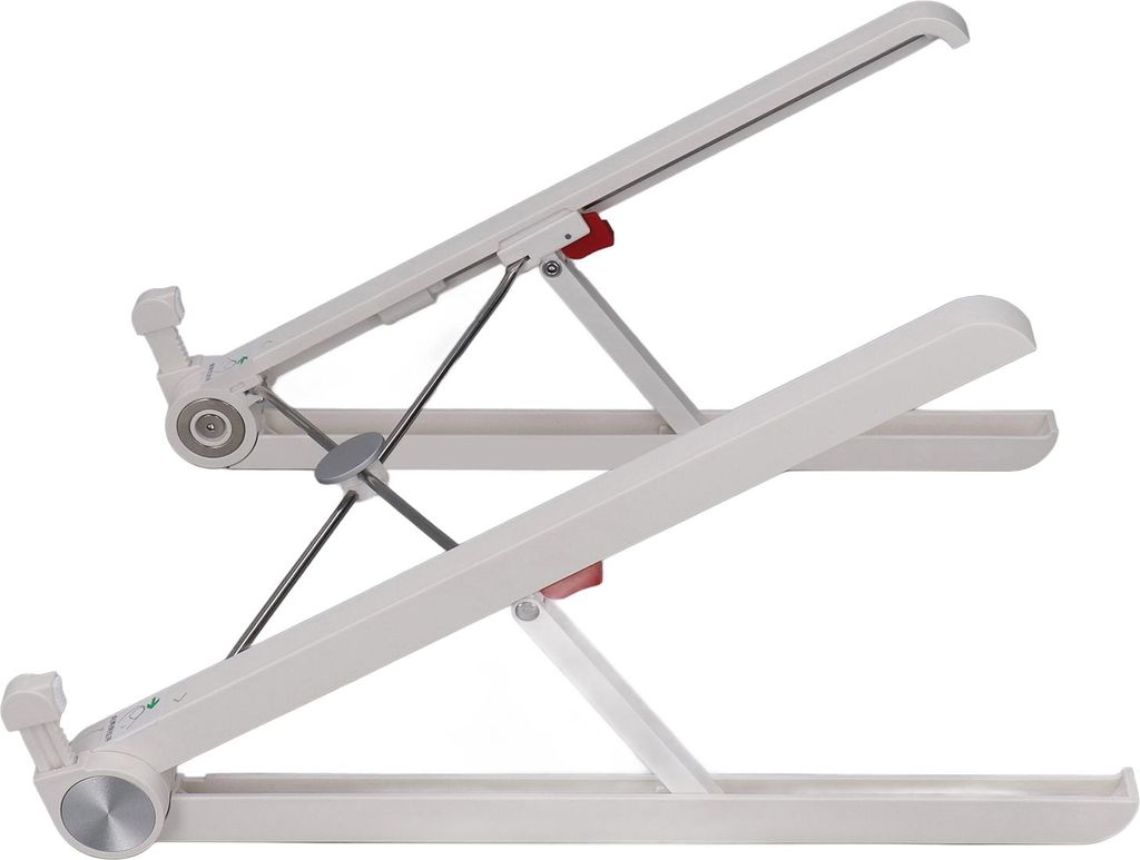 HIPTIBLICHE LAPTOP -STAND DRIANGULULE STRUKTION Überdrohendes Skelett einstellbar faltbar mit Teleskopieweiß weiß