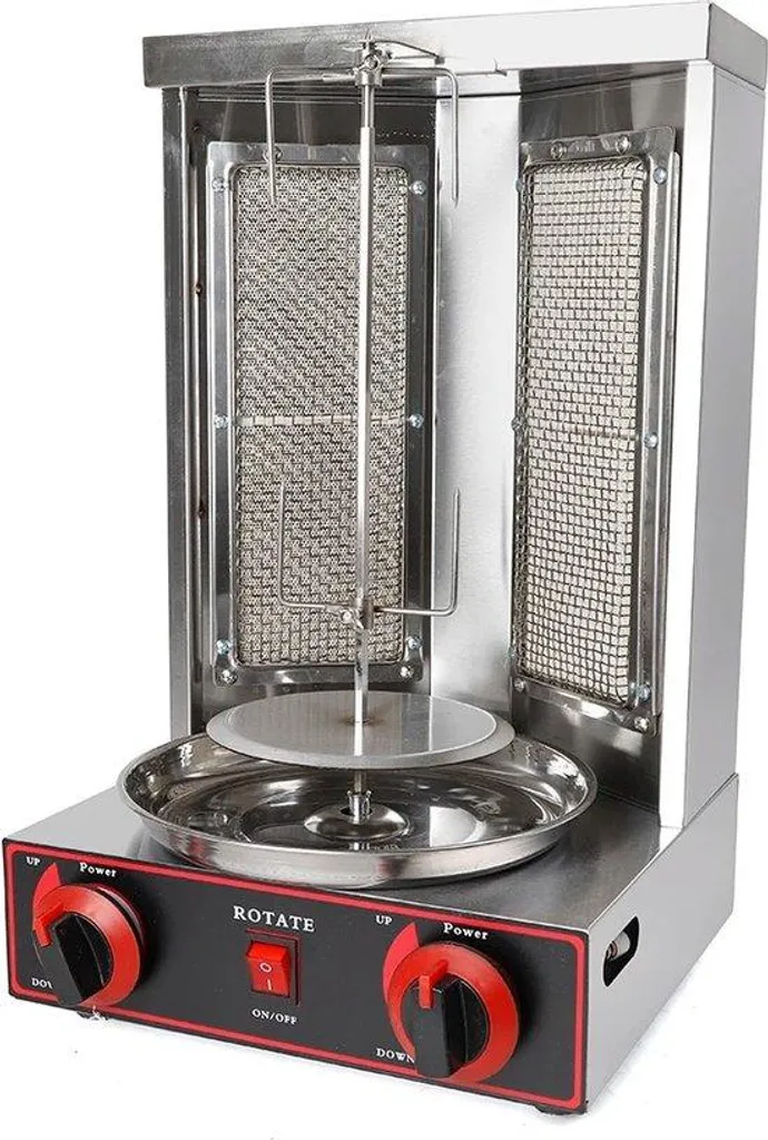 Machine à kebab 3000W rotative avec brûleurs gaz pour gyros et viandes