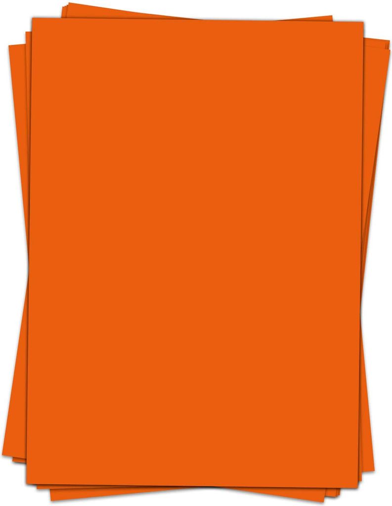50 Blatt Briefpapier (A4) | einfarbig Orange | Motivpapier | edles Design Papier | beidseitig bedruckt | Bastelpapier | 90 g/m²