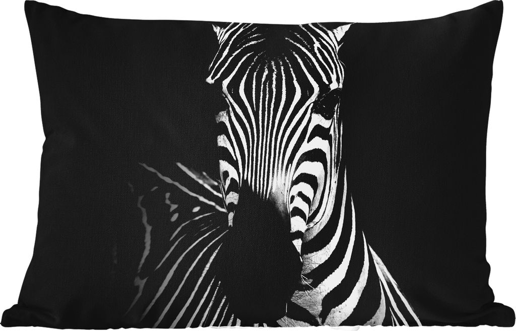 MuchoWow Outdoor Kissen - Zebra - Schwarz - Weiß - Tiere - 50x30 cm - Wetterfest - Lounge Kissen - Sofa kissen - Wohnzimmer Dekoration