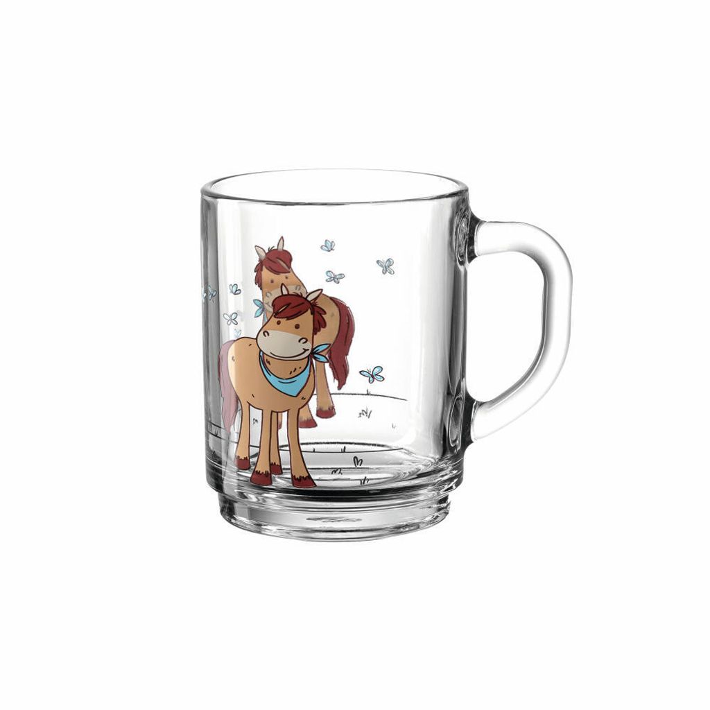 montana Tasse :kids Pferd, Kinderbecher, Kalk-Natron-Glas, Mehrfarbig, 250 ml, 050620