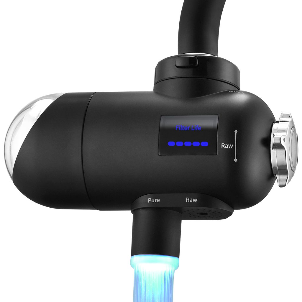 Wasserfilter für Wasserhahn, Desinfektion mit Blaulicht,Geruchsfreies Trinkwasser, Entfernt Chlor, Schwermetalle Geschmack,Hygienisches Trinkwasser