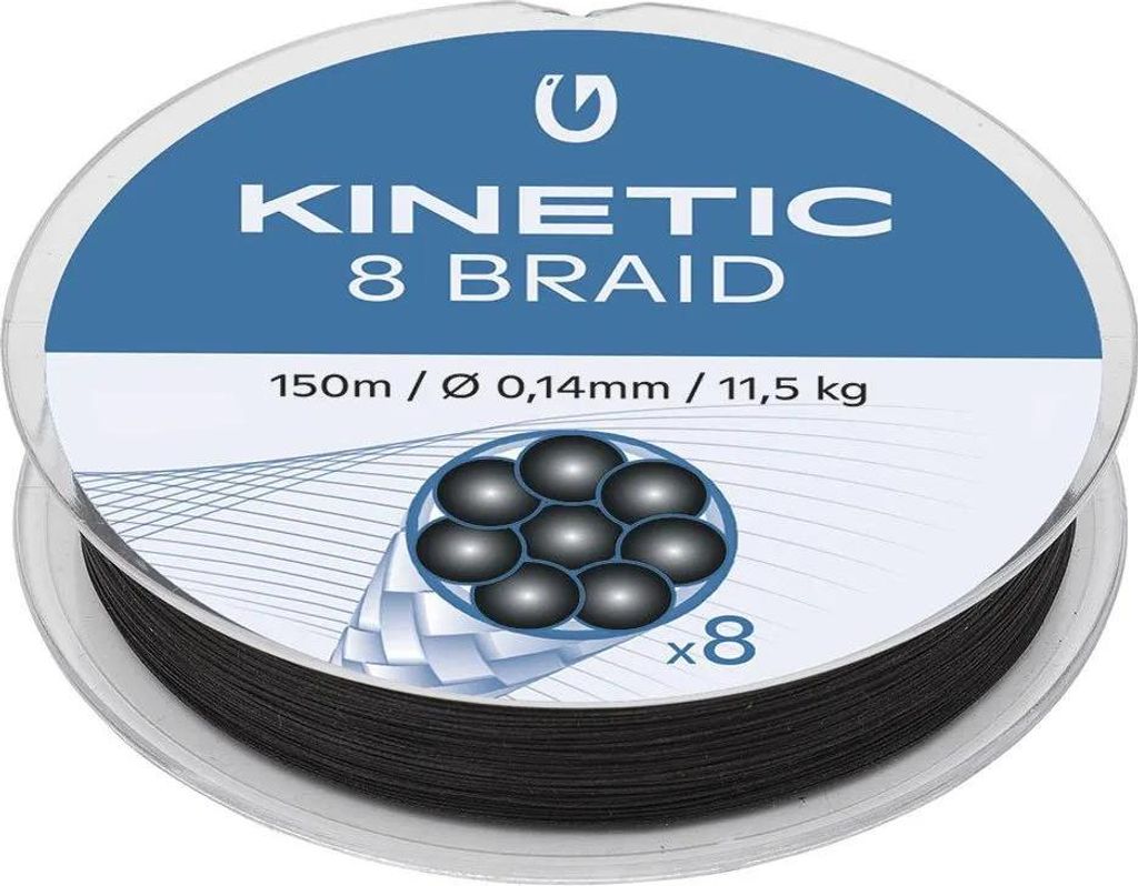 Kinetic Cyber 8 Geflochtene Schnur 150 M Schwarz 0.350 mm Schwarz 0.350 mm