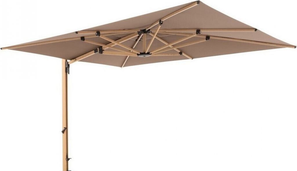 Doppler Alu Wood XL LED ULTRA 400 x 300 cm Pendelschirm Holzoptik Ampelschirm 3 Farben 449270 846 Greige