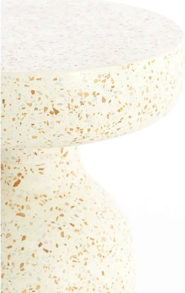 Table d'appoint Moravit blanche pour salon ou chambre, support déco Ø32