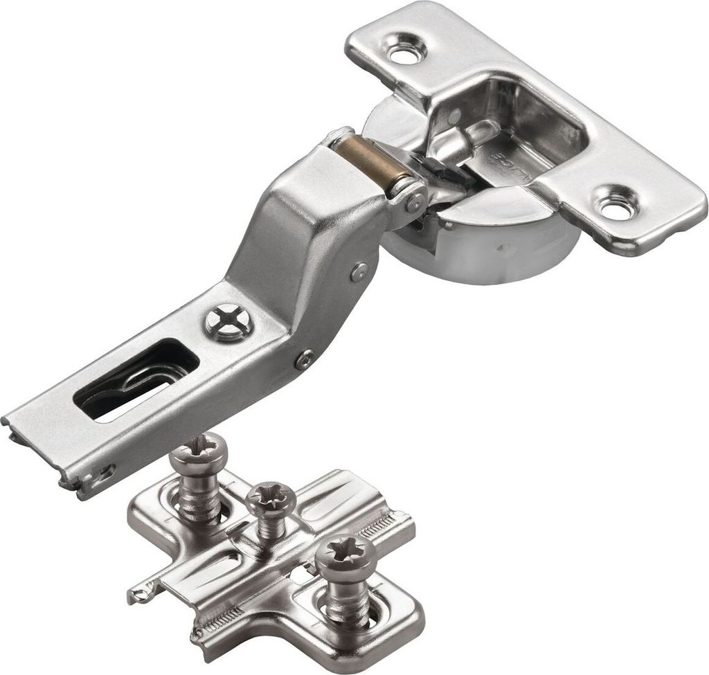 2 x Salice Topfband Serie 700 mit Dämpfer im Topf 110° Bohrbild T45 Innenanschlag inkl. Kreuz-Montageplatte Höhe 6 mm mit vormontierten Euroschr...