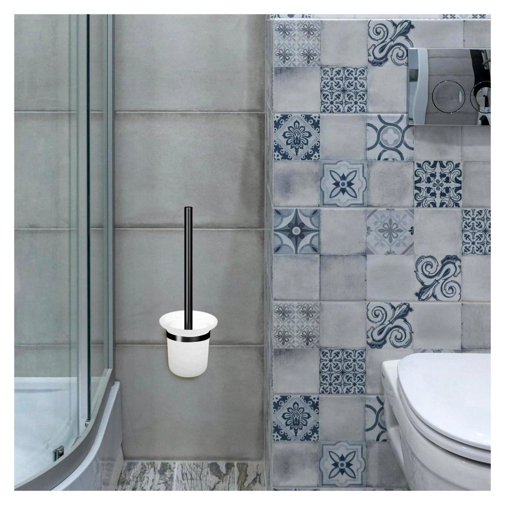 Toilettenbürstenhalter aus mattiertem Material mit platzsparendem Design und multifunktionalem Becher für Ordnung und Hygiene im Badezimmer