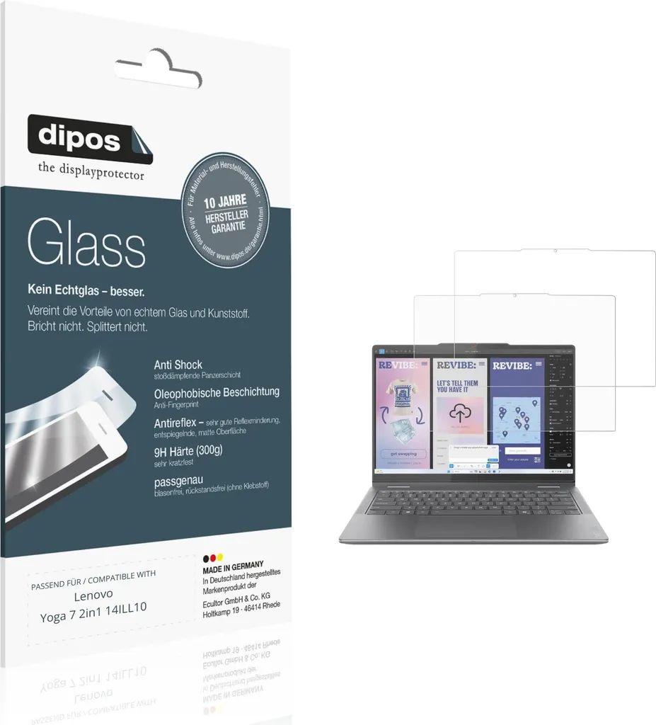 Pack de 2 Protections pour Lenovo Yoga 7 14ILL10 - Idéal Usage Extérieur