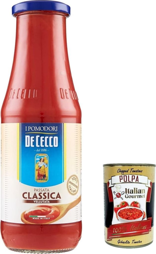 3x De Cecco Passata di Pomodoro Tomatenpaste Tomaten sauce 100% Italienisch 700g + Italian Gourmet polpa 400g