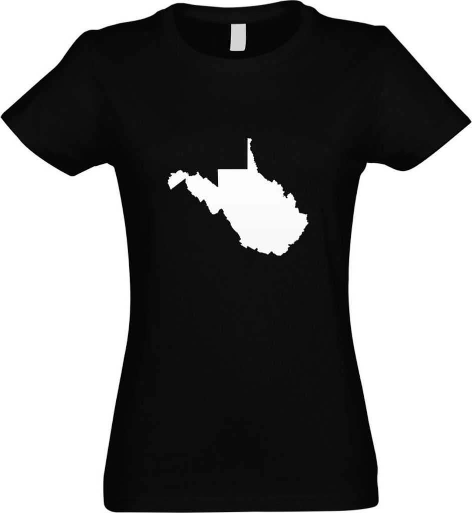 Kiwistar - T-Shirt tailliert - Damen - schwarz - USA - Bundesstaat - West Virginia - mit Motiv Bedruckt - Funshirt Design - Sport - Freizeit - Dame...
