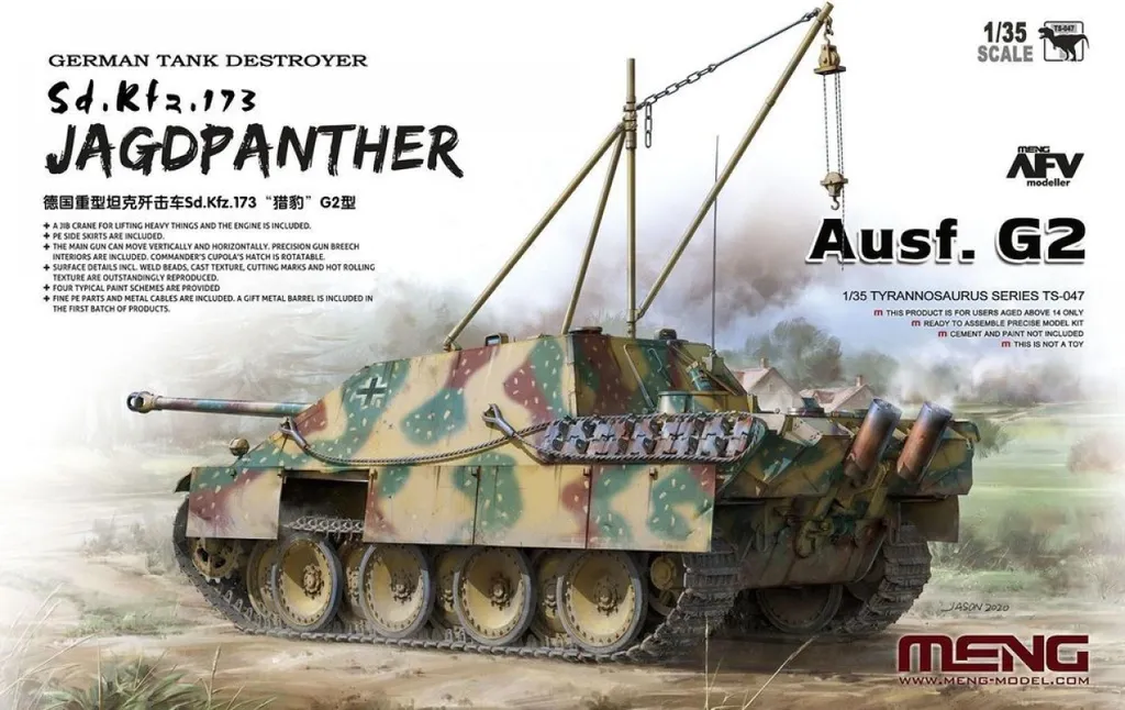 Kit de modélisme char Jagdpanther Meng TS-047 idéal pour diorama 1:35 - 2