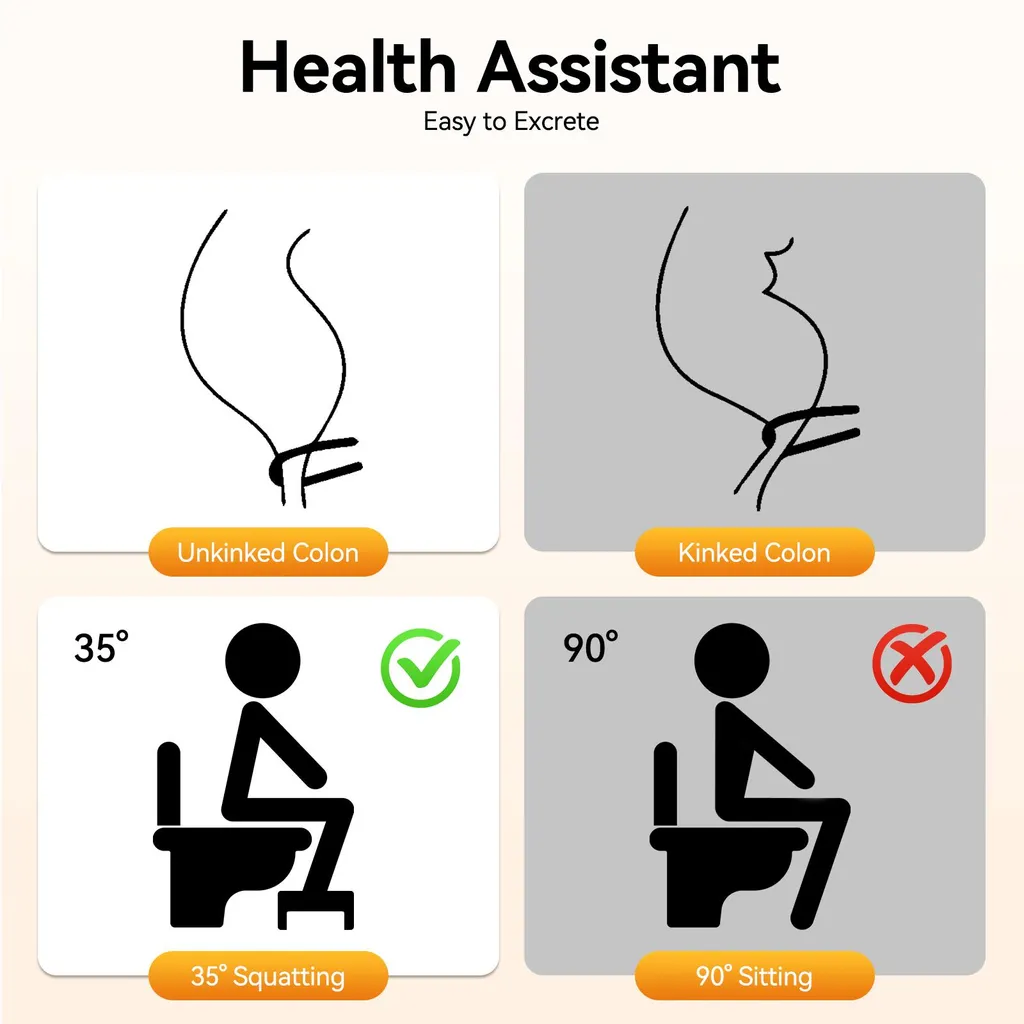 Tabouret de toilettes contre la constipation en bambou jaune réglable - 5