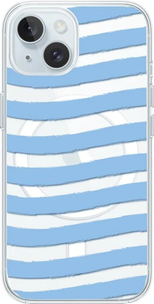 Cover Silicone iPhone 15 Blu Trasparente MagSafe - Sottile e Robusta