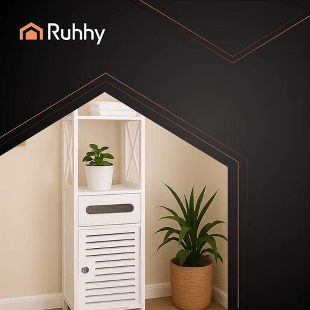 Ruhhy 25763 Badezimmerschrank 80 x 20 x 21 cm, weiß Produktbild 