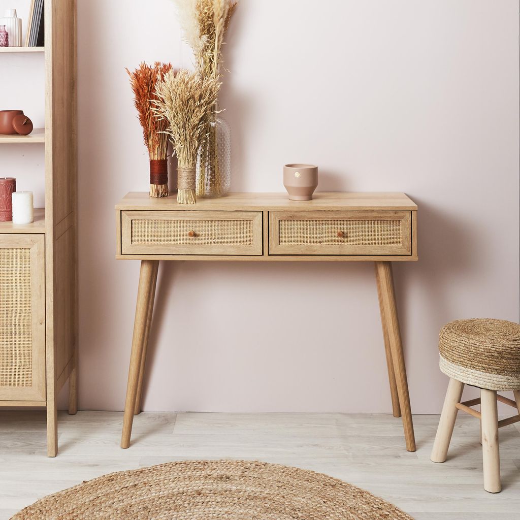 Bali Konsole 2 Schubladen Beige Home Deco Factory Produktbild 
