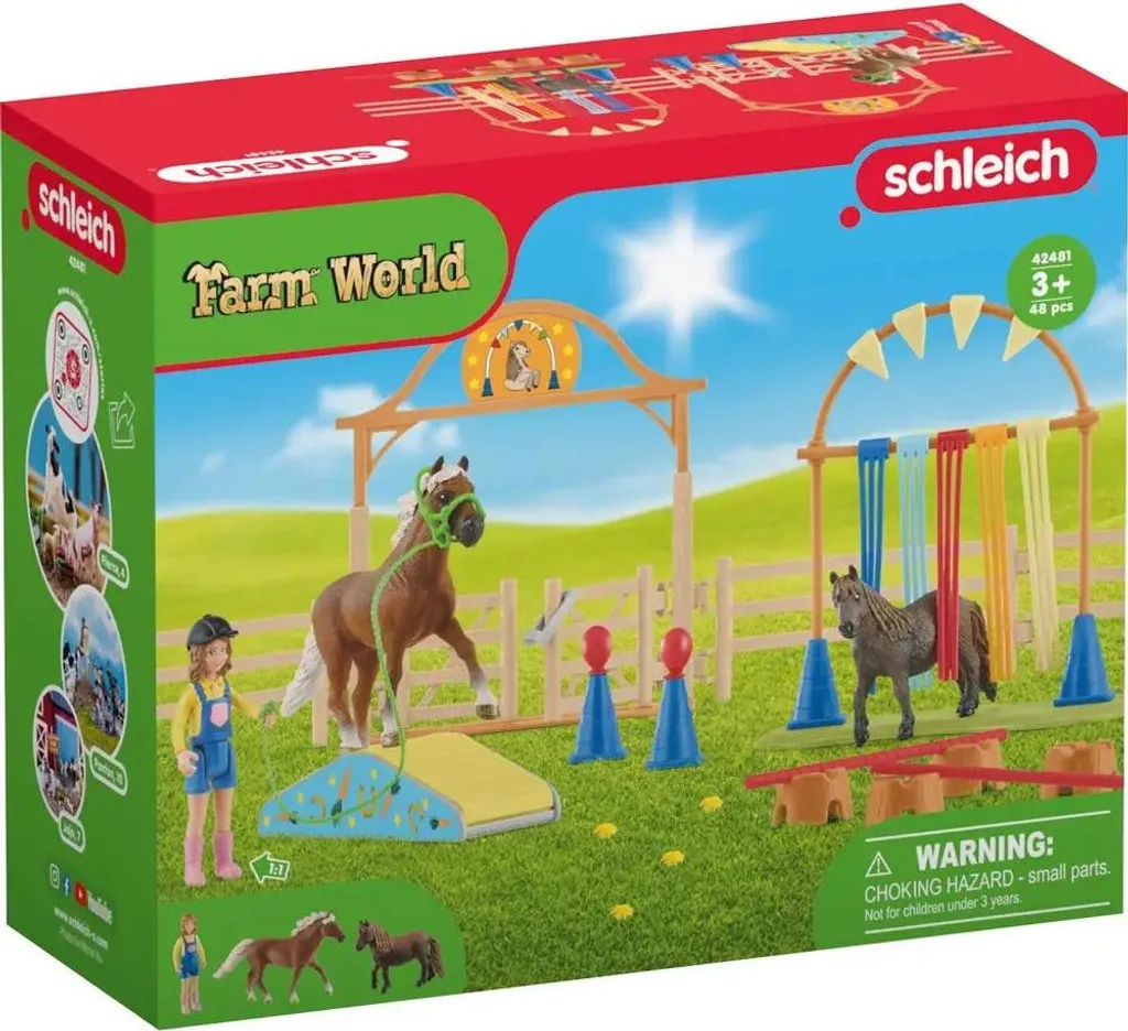 Figurine Schleich Course D’agilité Pour Poney – Farm World – Détails Réalistes – Jeu éducatif Dès 3 Ans