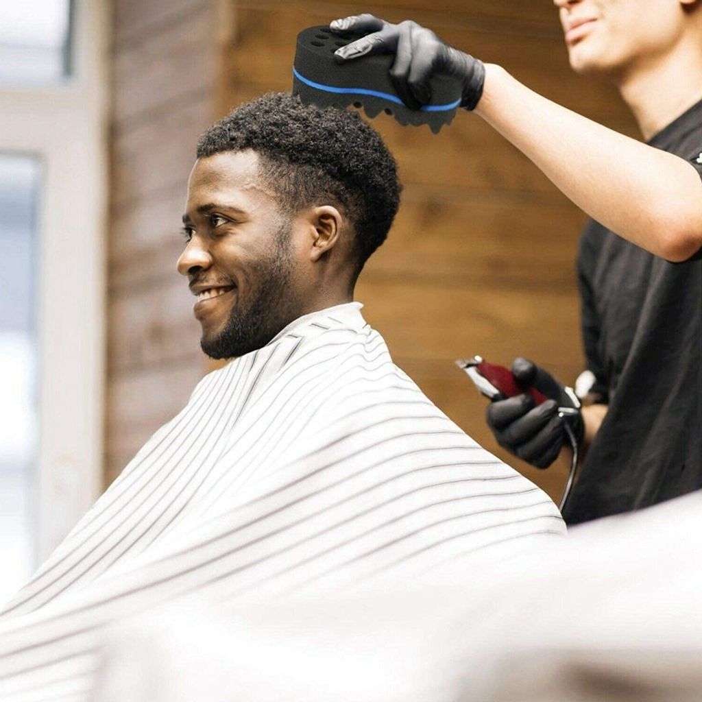 4 Stück Haarschwamm-Set – Lockenschwamm, Afro Kamm, Netzkamm & Schwammhandschuh | Für Locken & Wellen
