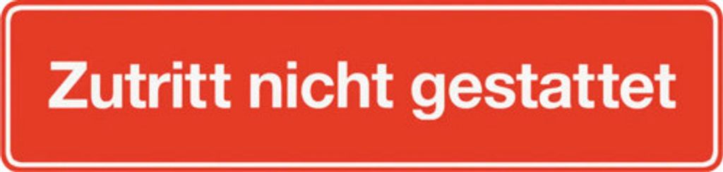 Klebeschild Zutritt nicht gestattet" 200x48 mm" Produktbild 
