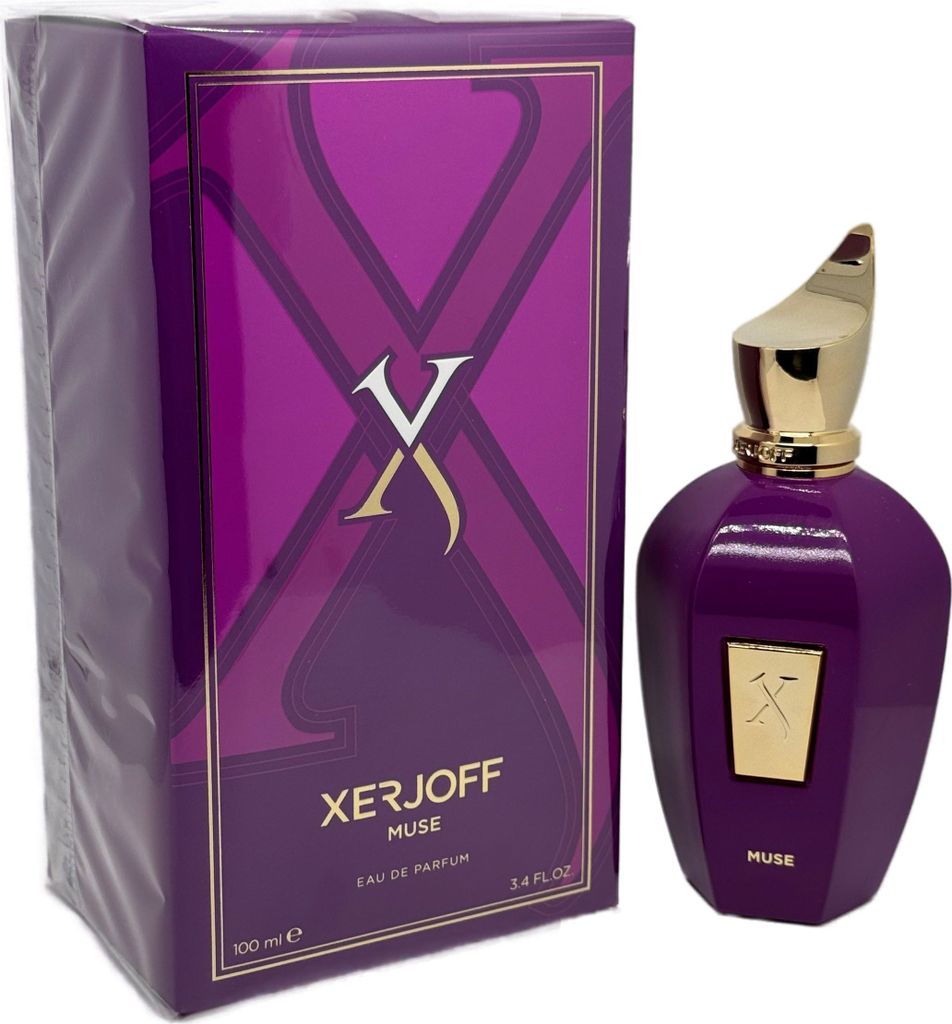 A perfume box and bottle are displayed against a white background.