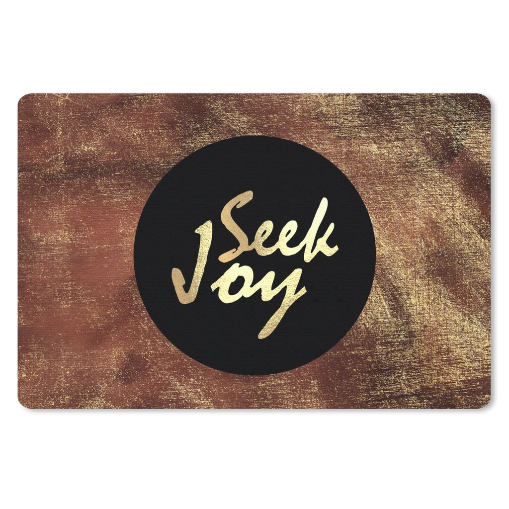 MuchoWow® Schreibtischunterlage Zitate - Glück - Gold - Produktbild 