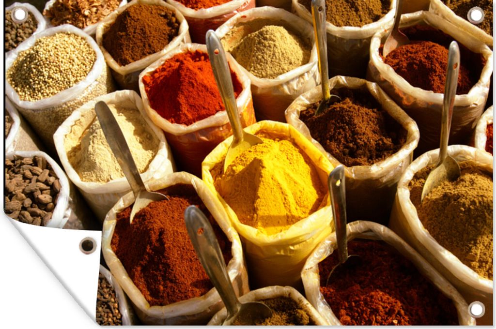 MuchoWow 120x80 cm Outdoor-Poster Gartendeko Sichtschutz Garten Poster für den Garten Kräuter - Beutel - Gewürze