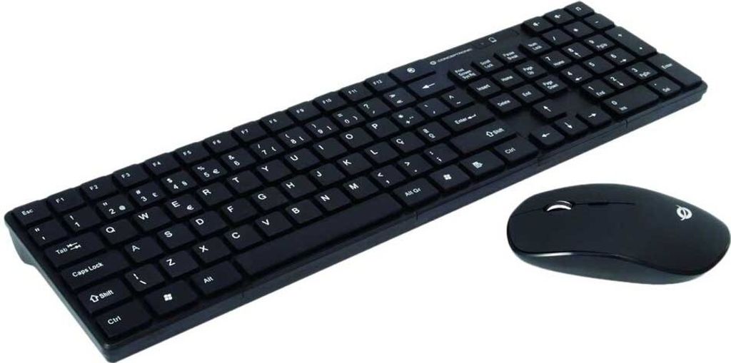 Conceptronic ORAZIO - Tastatur-und-Maus-Set - kabellos - 2.4 GHz - Portugiesisch - Schwarz (ORAZIO01PT)