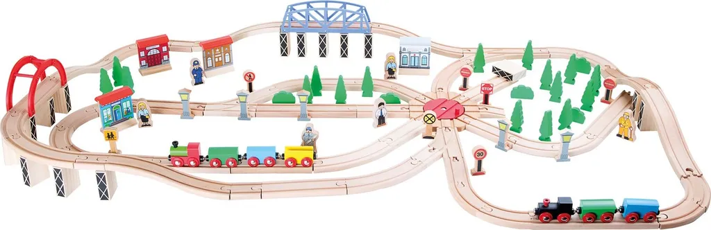 Circuit de train en bois complet pour développer l'éveil de l'enfant