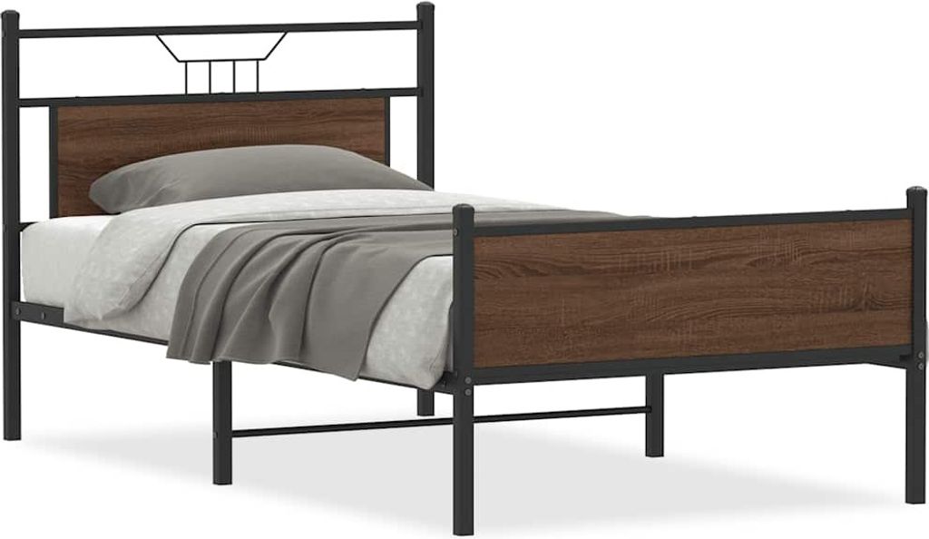 Maison Exclusive - Bettgestell ohne Matratze Braun Eichen-Optik 107x203 cm