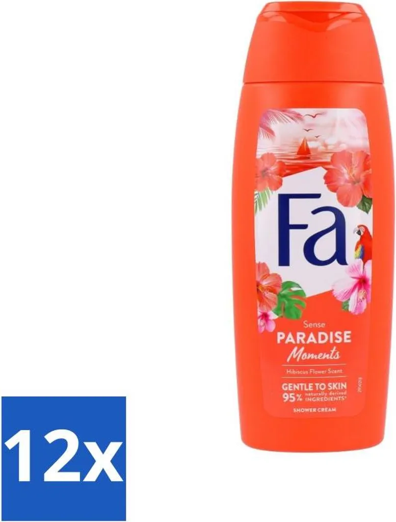 Fa Crème de Douche Hydratante Hibiscus 250 ml - Pack de 12 Longue Durée